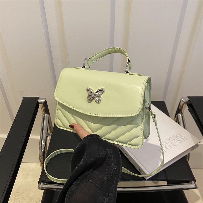 Однотонная сумка кроссбоди с бриллиантовой бабочкой, новая летняя, в стиле ретро, модная, простая повседневная квадратная сумка на одно плечо