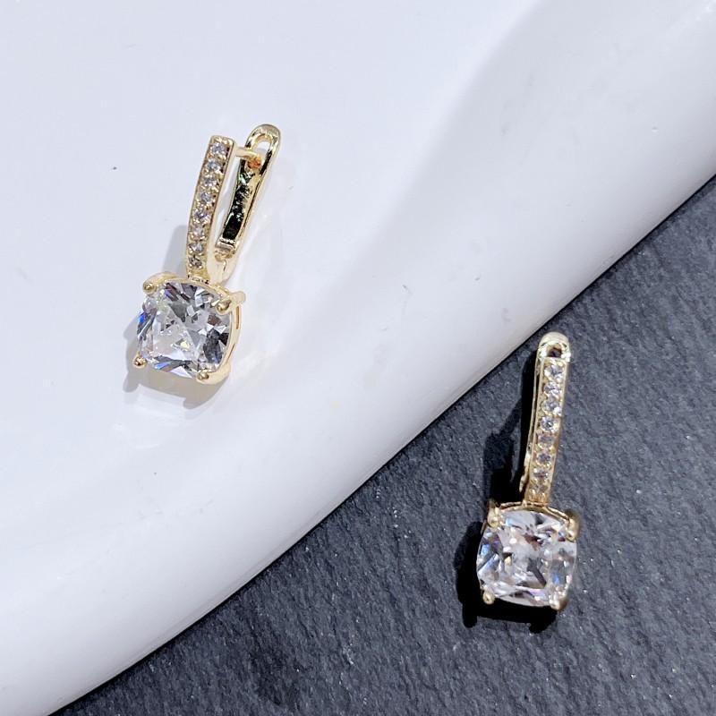 7 мм белые циркониевые серьги с розовым золотом квадратные модные циркониевые серьги для женщин