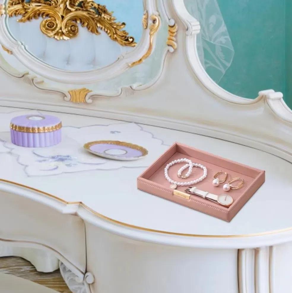 Квадратный настольный лоток для хранения вещей, декоративный туалетный столик в скандинавском стиле, держатель для часов, подставка для духов, гостиная