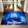 Crystal Velvet Square Rug Custom NameKontra K Pattern Non Slip Home Floor Decor Rug