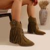 Women's Shoes, Single Shoes, Women's Boots, New Style Boots, Retro Large-sized Mid-calf Boots