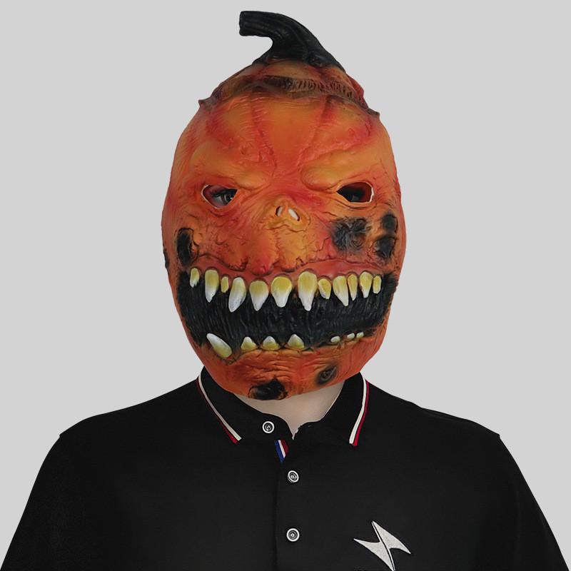 Страшная Светящаяся Тыквенная Голова Латексная Маска для Хэллоуина, Костюмированных Вечеринок и Фестивалей