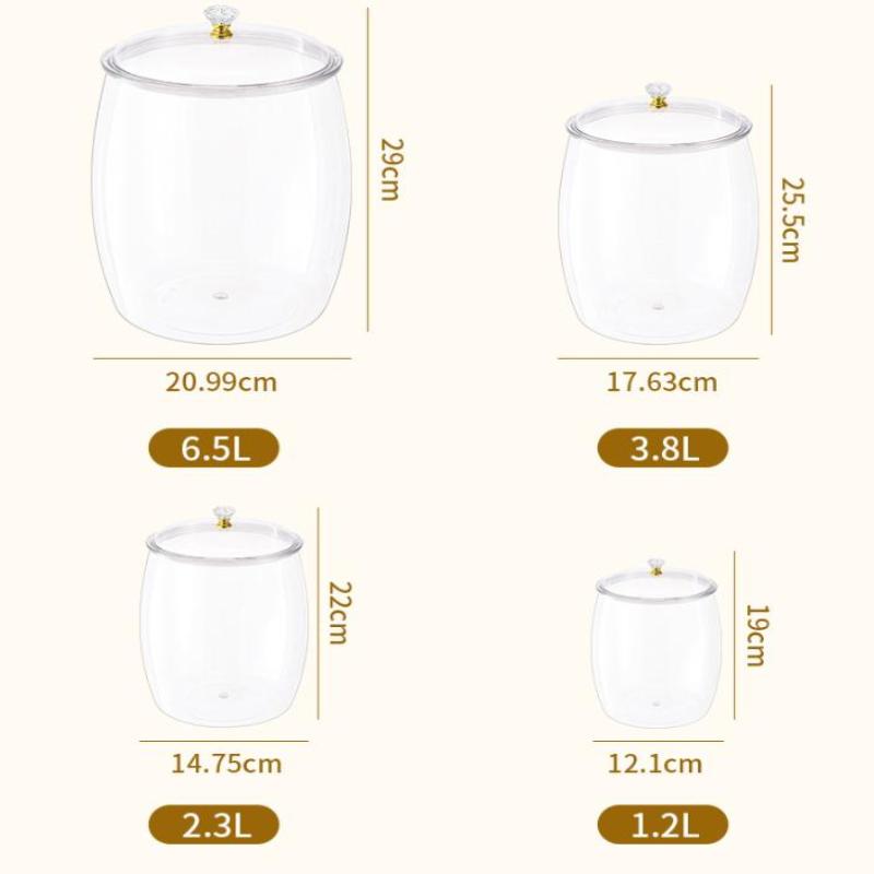 Transparent Flour Grains Storage Jar With Lid Sealed Grains Storage Box Wide Mouth Candy Cookie Jar Tea Kitchen Organizer