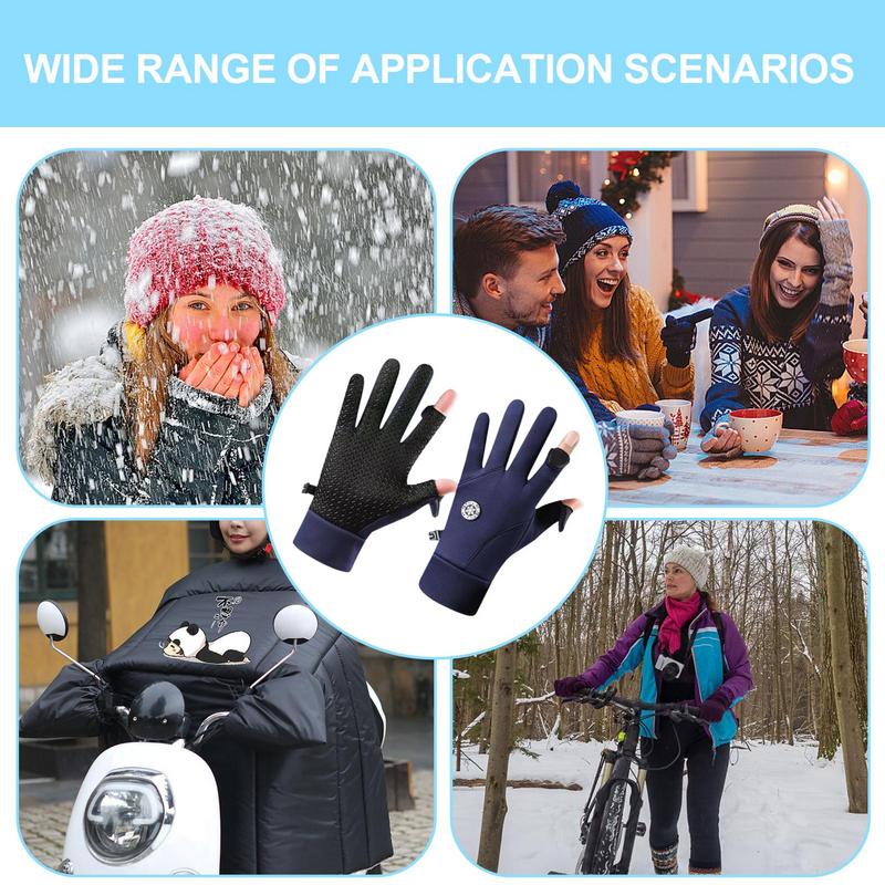 Winter Biking Gloves Snow Gloves Cycling Warm Gloves Touchscreen Bike Winter Gloves Thermal Gloves Hands Warmer For Sports
