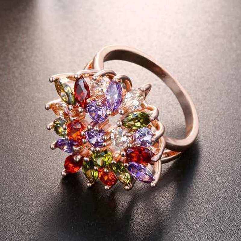 Sace Gems Классическое роскошное многоцветное кольцо с цирконом, женские ювелирные изделия, свадебный подарок для вечеринки