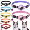 Pet Collar Reflective Adjustable Strap with Little Bell Cat Pattern Button Safety Nylon Pet Dog Collar for Airtag Tracker