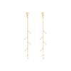Long  Plated Crystal Leaf Tassel Drop Earrings For Women Exquisite Luxury Wedding Fashion Jewelry Gift