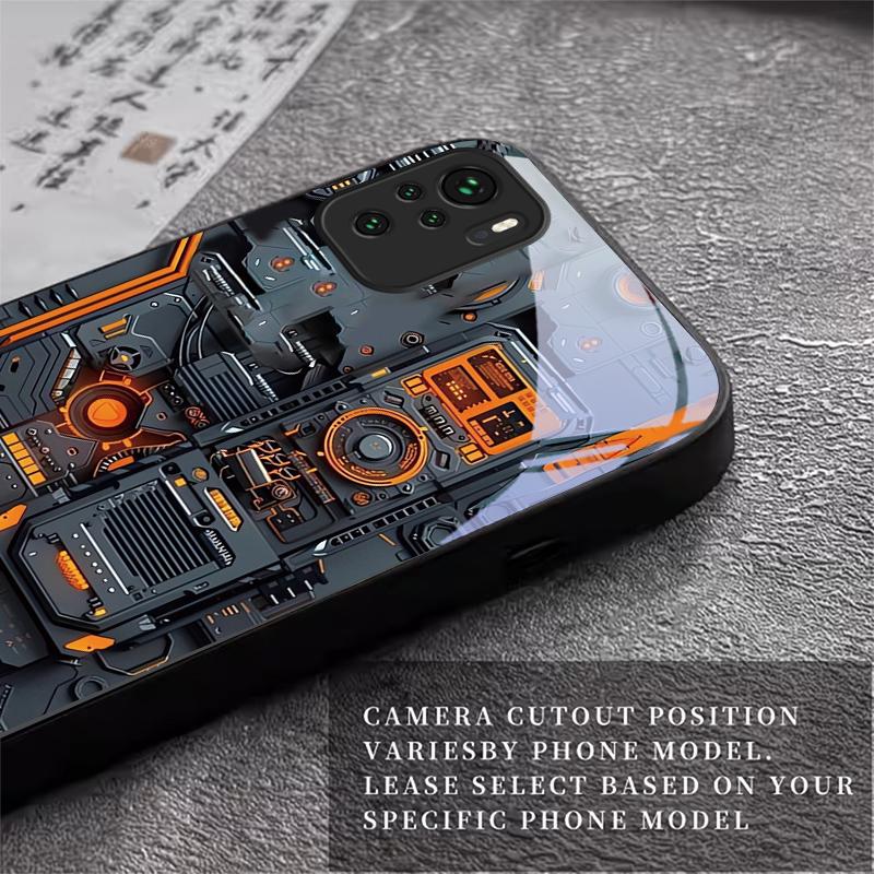 Механический Circuit Core Черный Стеклянный Чехол Для Телефона Для Redmi Note 10 11 Pro+ 12 13 14 4G (Глобальный) 14 Pro 5G (Индия) Чехол K60Ultra 13C 14C