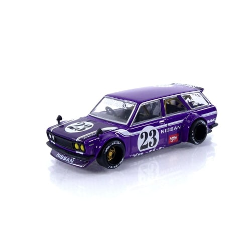 Datsun Kaido 510 Wagon Carbon Fiber V1 Purple, Kaido House 1/64 Diecast Model Car, True Scale Miniature, KHMG062