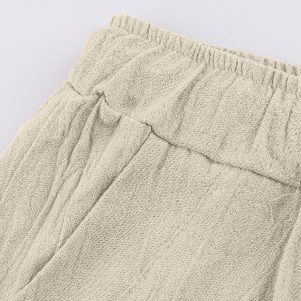 Мужские повседневные свободные и удобные повседневные брюки, хлопковые льняные брюки на шнуровке