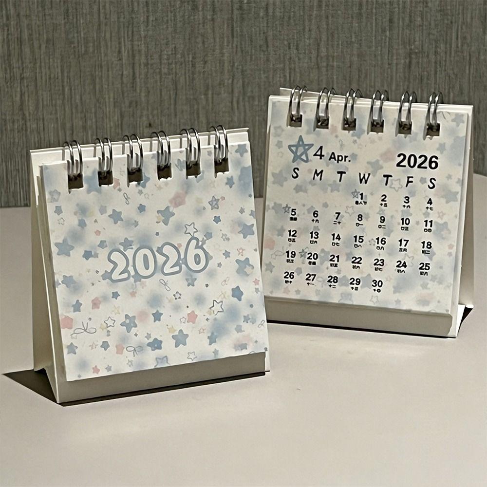 Mini Desktop Calendar Coil Binding Schedule Planner Cute 2026 Desk Calendar Office School Supplies