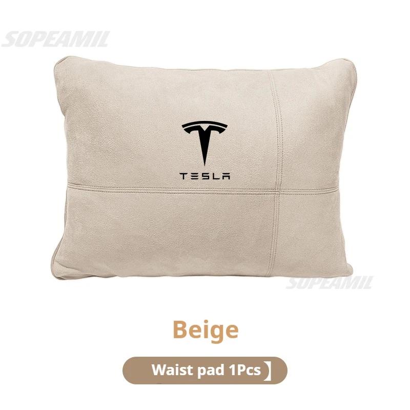 CSION1 Tesla Model 3 Model Y Model S Model X Suede Car Headrest Neck Support Seat Waist pad Lumbar cushion Soft Neck Pillow Accessories