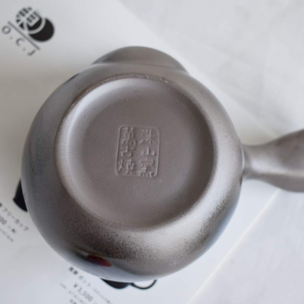 Специально изготовленный округлый чайник с глазурью рури, 450 мл, сделано в Японии, Банко-яки