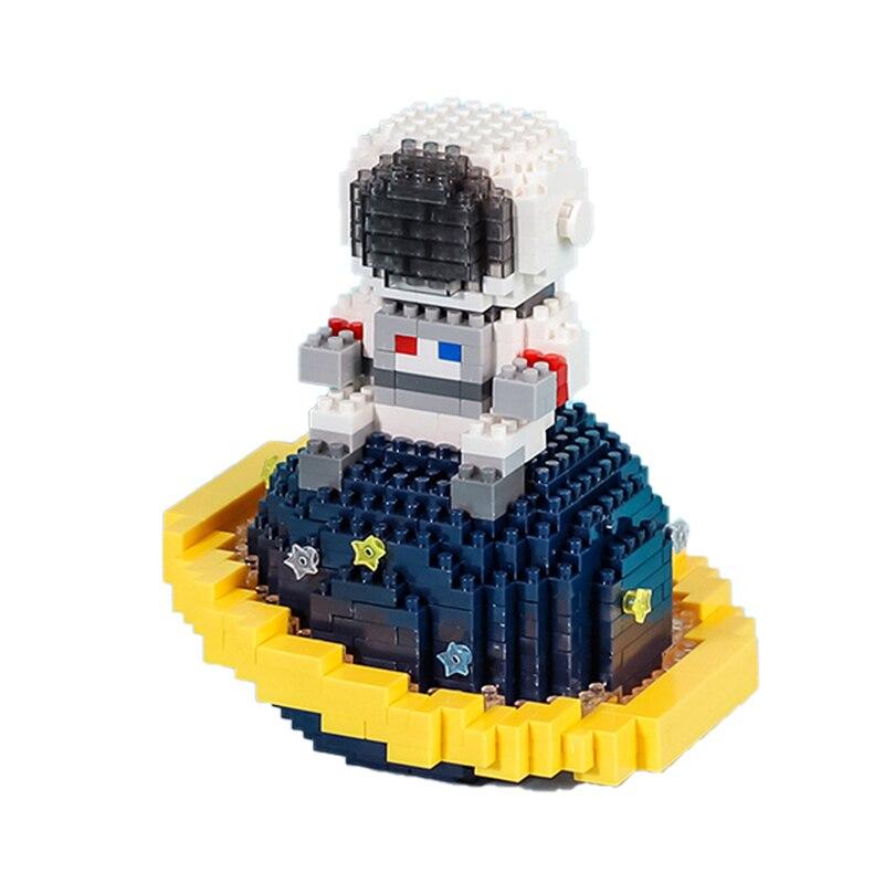 18363 Космический Астронавт Космонавт Земля Луна Звезда 3D Модель DIY Мини Алмазные Блоки Кирпичи Строительная Игрушка для Детей без Коробки