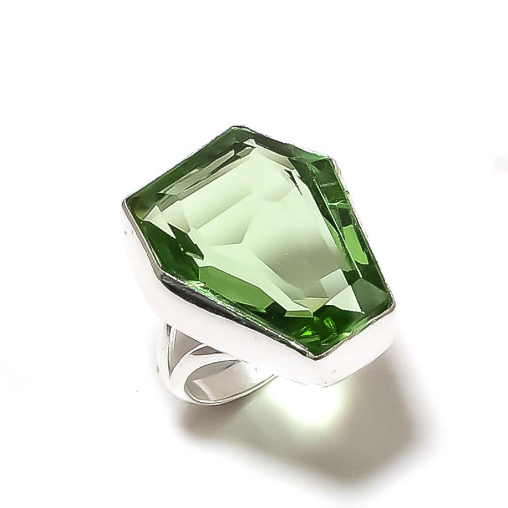 Peridot Handmade 925 Sterling Silver Jewelry Ring Size 9 U5h10