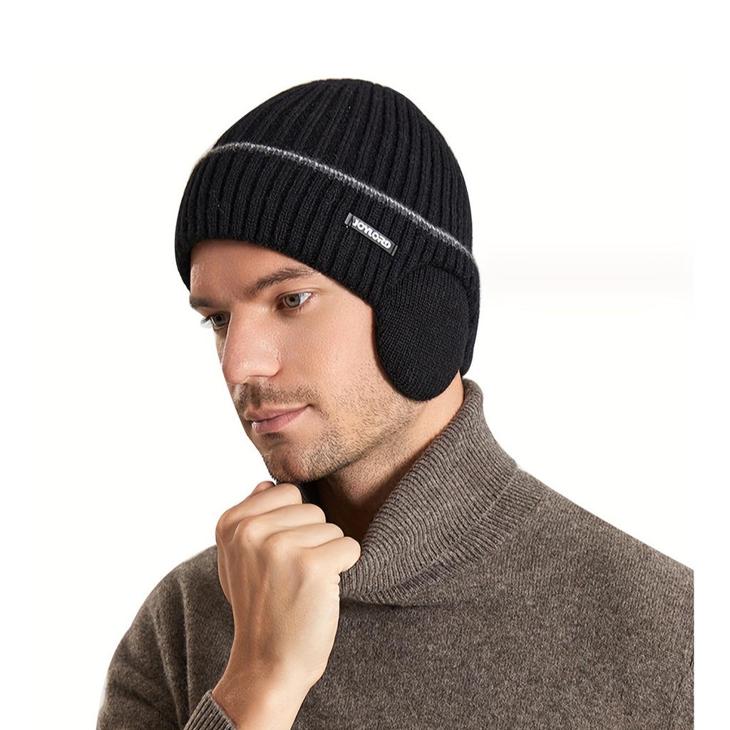 1pc Men's And Women's Outdoor Plus Velvet Thickened Knitted Hat, Winter Ear Protection Warm Hat