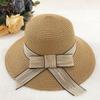 Big Bow Decor Sun Hat Rolled Brim Straw Hats Summer UV Protection Sunshade Hats Suitable for Travel Holiday