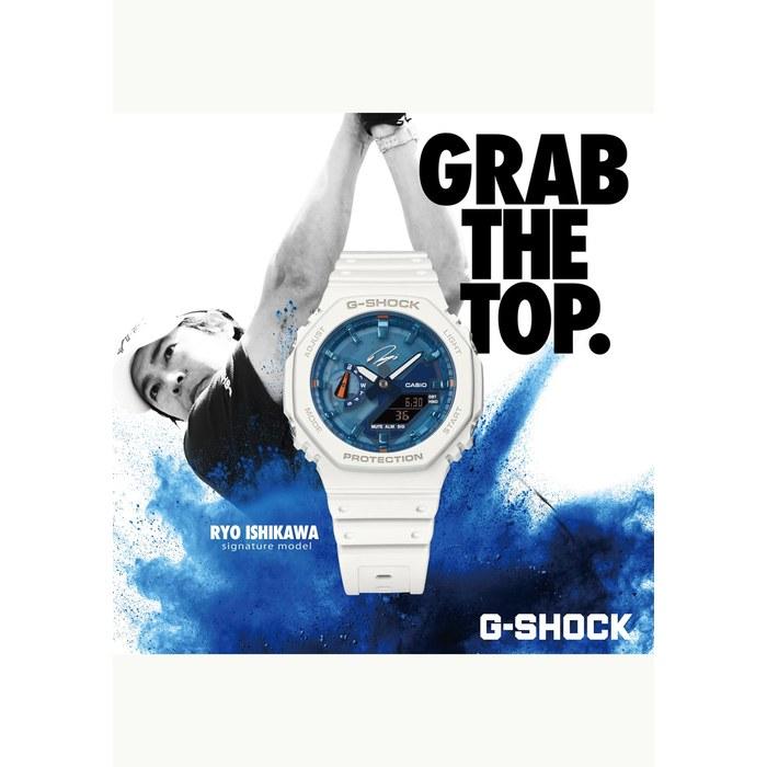 [Casio] G-Shock Модель с автографом Рё Исикавы GA-2100RI25-7AJR Мужские часы Белый/Синий Скелет
