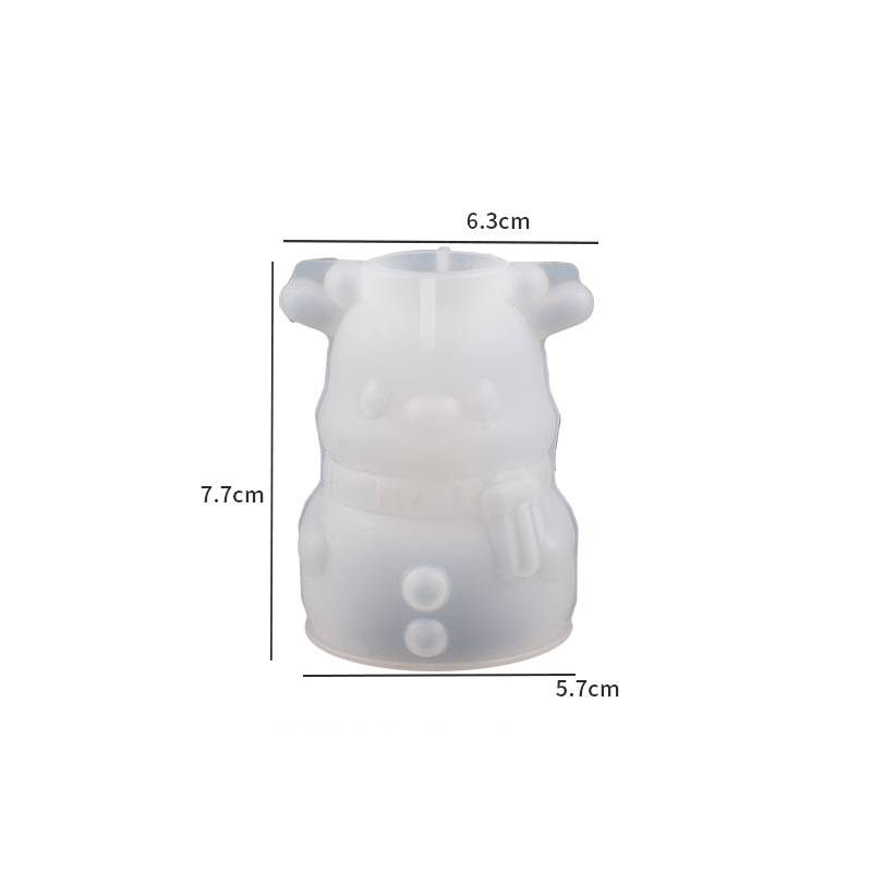 2Pcs Christmas Silicone Candlestick Mold Snowman Elk Craft Mould for Home Decor Christmas Bell Candle Holder Concrete Gypsum Pla