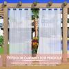 1 Panel Outdoor Semi Sheer Curtain Waterproof Curtain Privacy Grommet Curtains for Pergola Porch