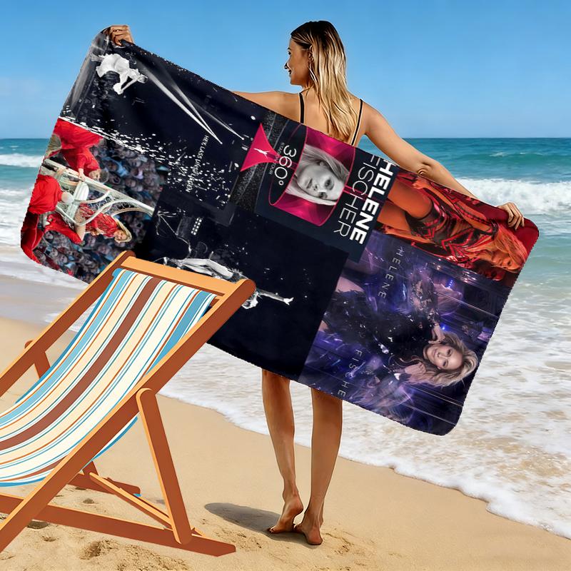 Helene Fischer Print Beach Towel, Large Soft Quick Dry Towel for Beach Camping Swimming