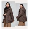 Womens Mid-Length Hooded Cotton Padded Coat Slim Fit Thick Warm Winter Jacket Office Casual Wear