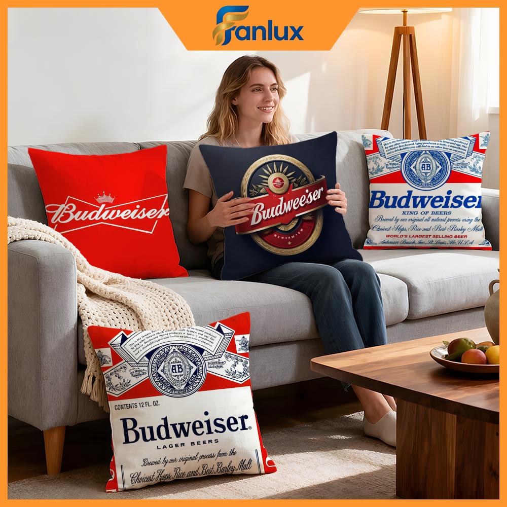 Brand Budweiser Cushion Cover Pcs Decorative Covers Soft Cushion Case for Sofa Couch Decor x x Pillowcases