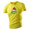 Santa Hat Print Men's Fashion Casual Fun T-shirt Tops Four Seasons Sportswear Men's Round Neck Short Sleeve Breathable T-shirt