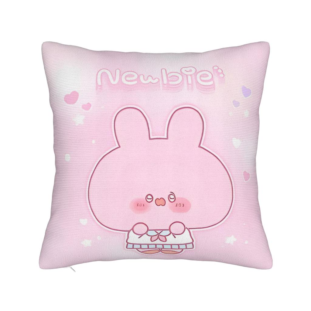 Rabbit Asamimichaan Cute Asamimi Square Pillow Case Polyester Decorative Pillow Fashion Pillowcase