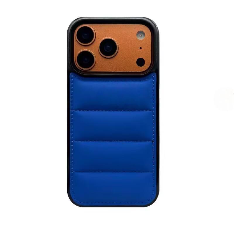 Роскошный пуховик Пуховик Чехол для телефона для iPhone 17 Air 15 16 14 Plus 13 12 11 17 Pro Max Мягкая ткань Силикон Конфетное покрытие Funda
