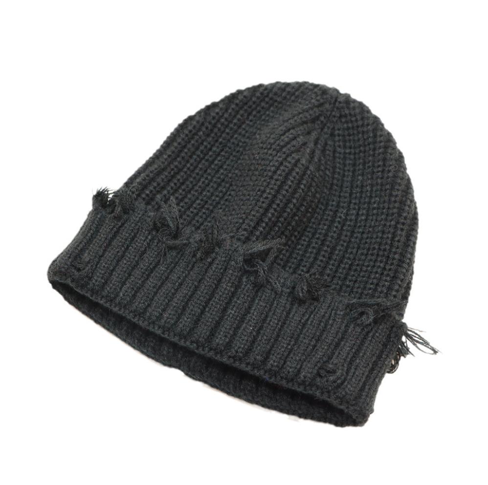 Hot Sale Distressed Customized Winter Beanies Hats Embroidered Logo Label Attach