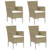 VidaXL 4x Garden Dining Chairs Outdoor Armchairs Patio Chairs Balcony Armchairs Pool Resin 310564