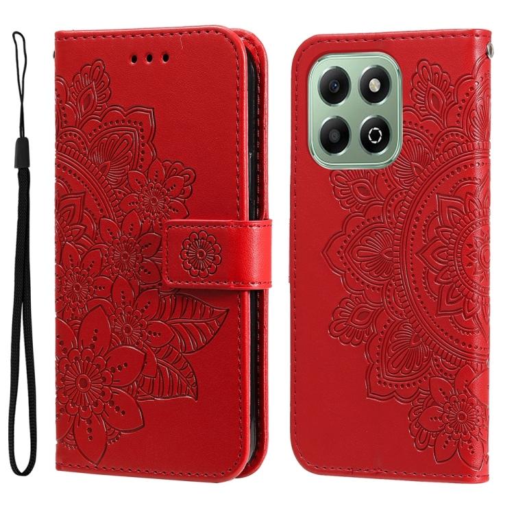 Seven-petal Flowers Embossing Leather Phone Case
