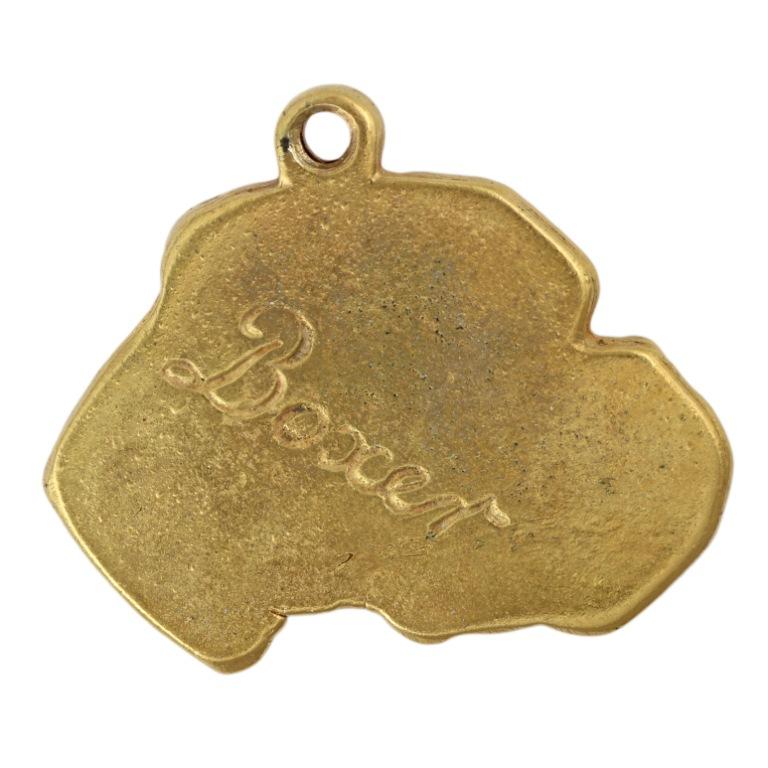 Boxer, German Boxer III – Dog necklace in gift box, gold-plated pendant for dog fan | Art-Dog