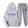 Unisex Oversized Hooded Sweatshirt Jogger Pants Set Multicolor Letter Print Casual Outfit