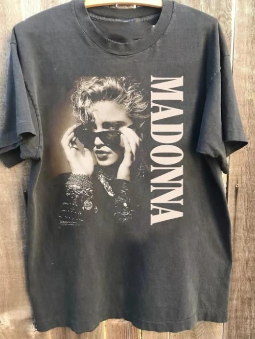 Madonna Shirt, Madonna Graphic Tour Charcoal Cotto T-shirt Unisex S-5XL