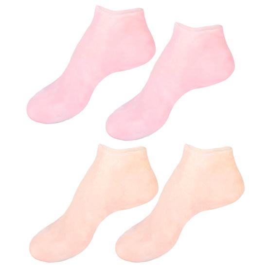 2 пары силиконовых носков для педикюра, увлажняют гладкие и сухие ноги, противоскользящие эластичные силиконовые носки для лучшего баланса