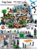 Compatible Lego Bricks: Minecraft Cave, War Village Puzzle for Boys, Birthday Gift