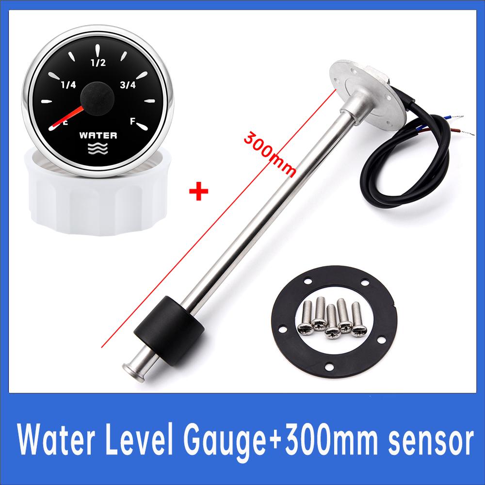 100mm-600mm Water Level Indicator +7 Color Backlight Water Level Gauge 52mm Car Gauge 12V 24V Fit for Car Boat Marine