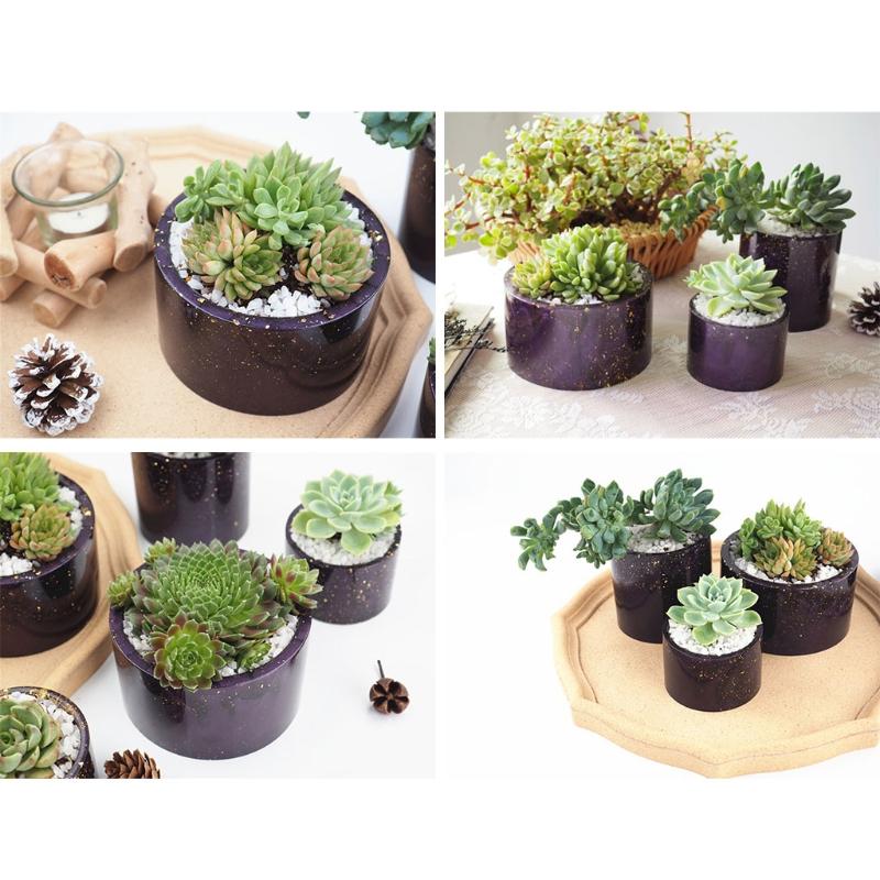Суккуленты Кашпо Смола Форма Горшок для растений Кристальная форма Коробка для хранения ювелирных изделий Чашка Силиконовая форма Ваза Цветочный горшок Литьевая форма