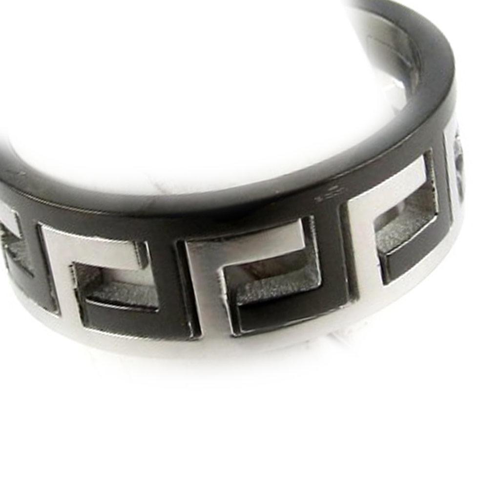 Steel Ring 'Rhodes' Black Silver - 7 Mm