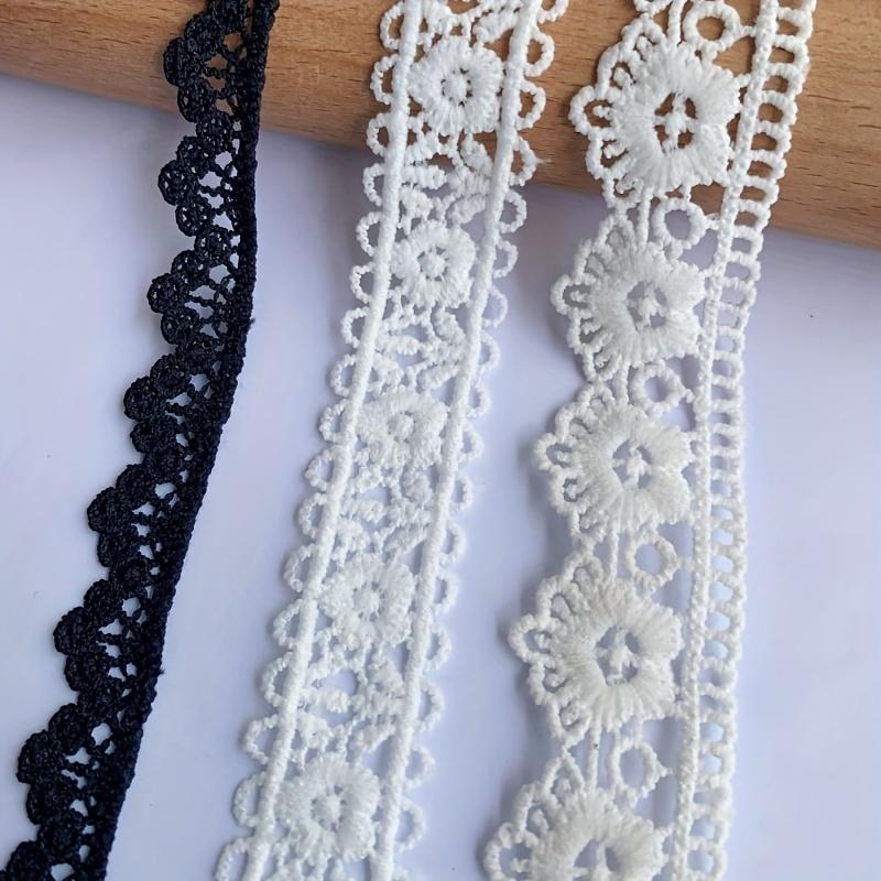 4 м/13,12 фута в каждой сумке Черно-белые кружевные бейки Идеально подходят для одежды Шторы ручной работы DIY Ремесла Швейные аксессуары Цветочный край Вышитые кружевные ленты