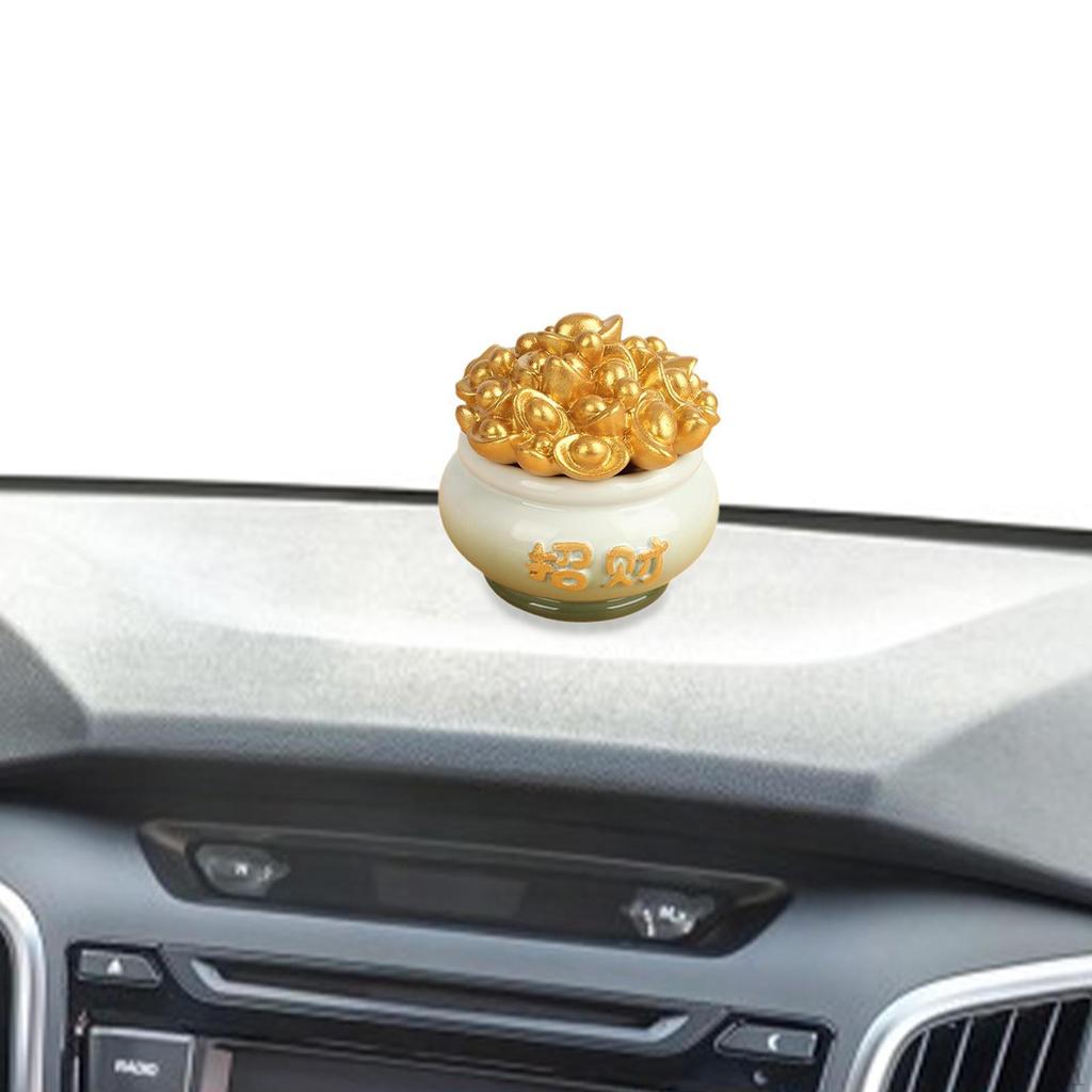 Chinese Cornucopia Bowl Car Dashboard Decoration 2.4x2.5inch Decorative Prosperity for Desktop