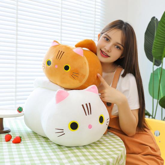Кукла-кошка Плюшевая игрушка Снятие стресса Мягкая Пушистая ПП Хлопок Ткань Обнимательная Подушка-животное Кукла Уютная Сенсорная игрушка