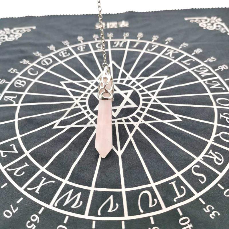 Amethyst Natural Stone Hexagonal Column Tapered Pendant Necklace Hexagonal Spine Crystal Yoga Pendulum L06