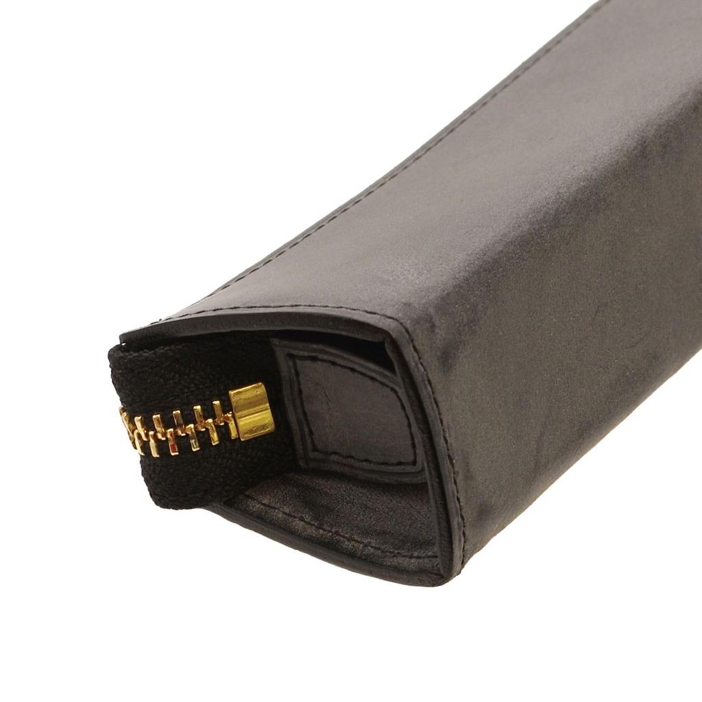 Lettera Pencil Long Tempesty Sibylla 51 Case, Zippered, (230mm), Leather, Black,