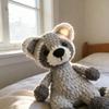 28cm Crochet Raccoon Snuggler Crocheted Ice Stick Gray And Raccoon Comforting Doll Toy