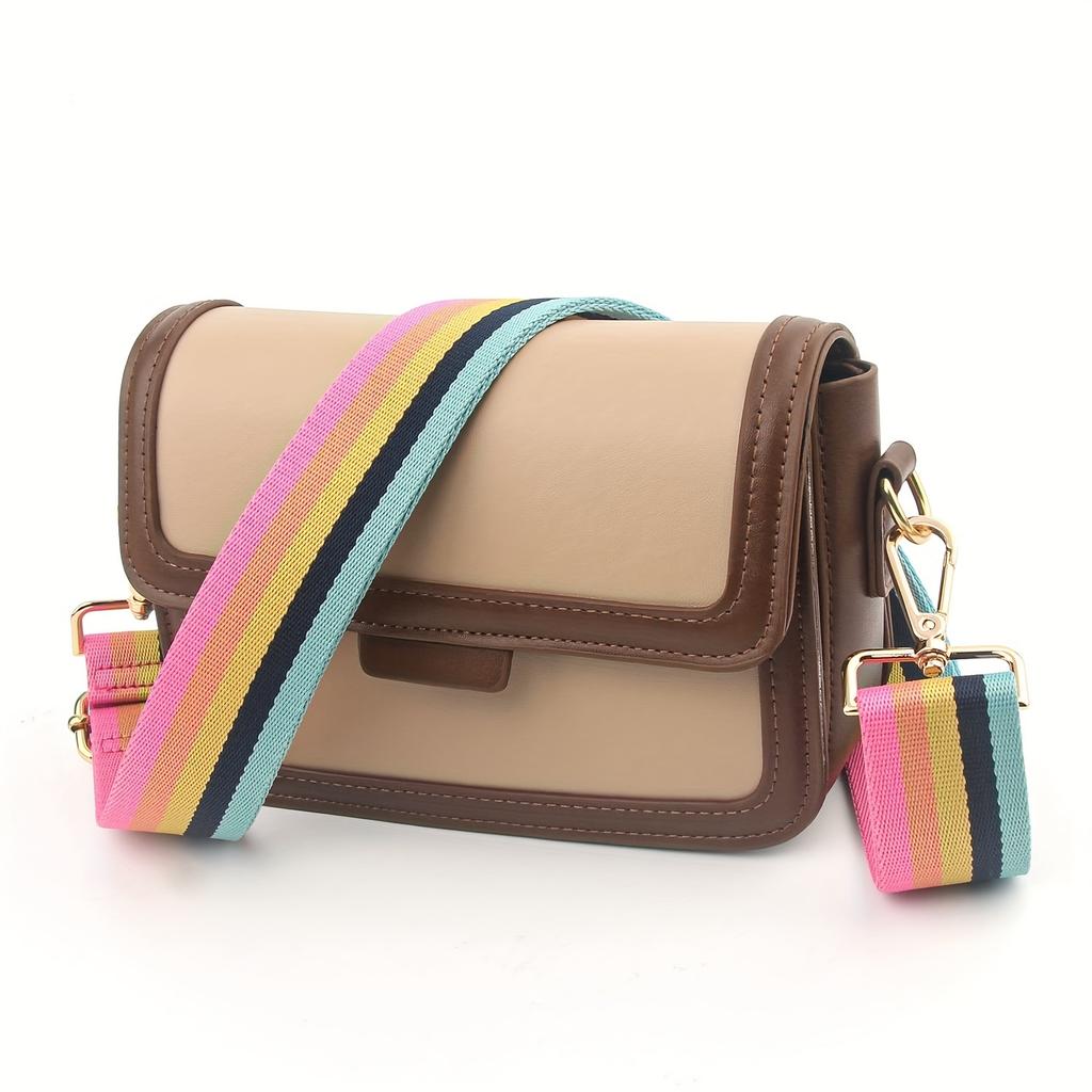 1pc Vibrant Stripes Wide Adjustable Shoulder Strap - Multifunctional Commute Accessory - Replacement Handbag Strap for Backpack, Bags