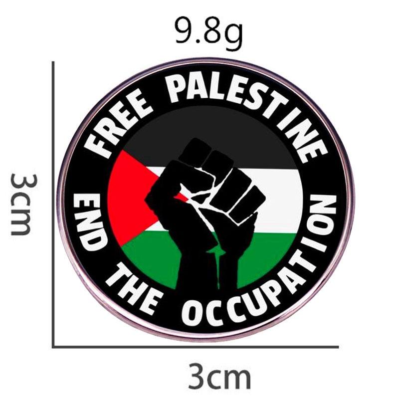 Alloy Pin Palestinian Flag Lapel Badge Commemorative Souvenir