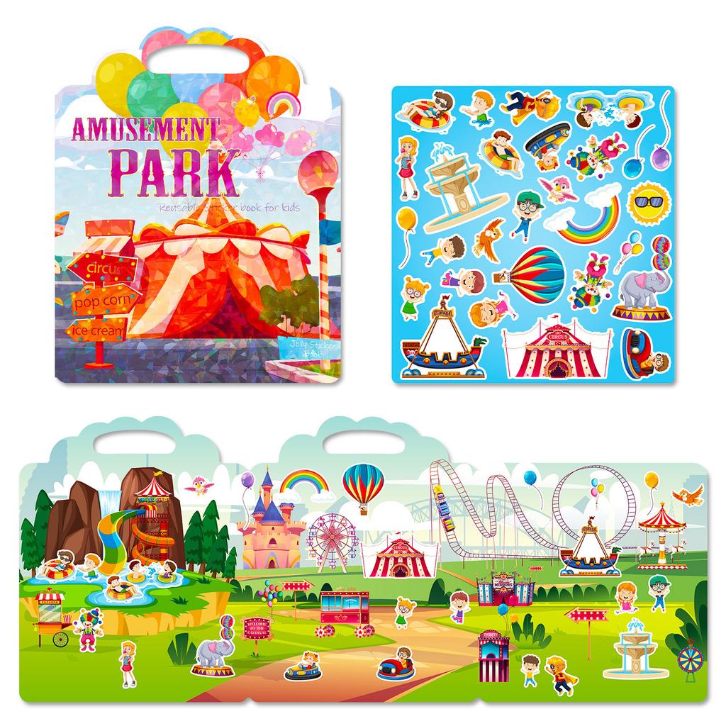 Children's Playground Facilities Cognitive Concentration Cultivation Quiet Book Handheld Jelly Sticker Book
